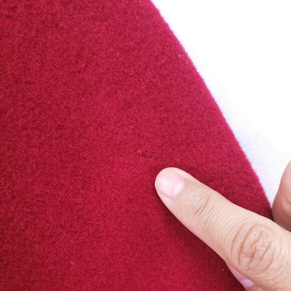 J. Percy Red 100% Merino Wool Pockets Hooded Mid Length Winter Coat Size S - Picture 11 of 16